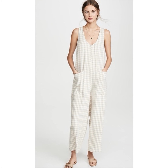 Rachel Pally Linen blend Remy Jumpsuit in Tan Gingham - Picture 4 of 15